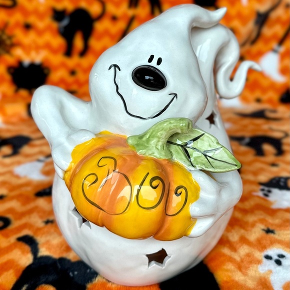 Blue Sky Other - Blue Sky Clayworks  Halloween “HOCUS POCUS GHOST” BOO Tealight Candle House New